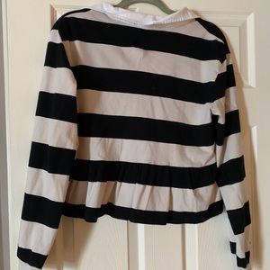 Stripped top with cropped ruffle bottom